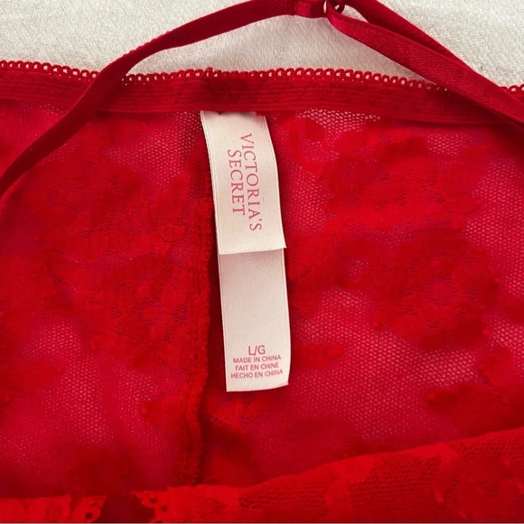 ☀️VTG VICTORIA’S SECRET Lace Bow Detail Halter Sexy Thong Bodysuit - Picture 5 of 8